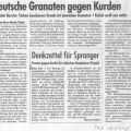 Deutsche Granaten gegen Kurden. Beschiessung von Sirnak. Bericht von Lord Avebury  - Besuch türkischer Parlamentarier bei deutscher Waffenfirma.