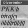 Diyarbakir Cezaevinde itirafcilar bir PKKli öldürdü