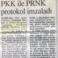 PKK ile PRNK (Partiya Rizgariya Netewiye Kurdistan) protokol imzaladi