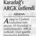 17 Ekim Adanada Ali Karadag ARGK tarafindan öldürüldü (isbirlikçi)