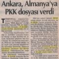 Ankara, Almanyaya PKK dosyasi verdi.