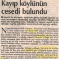 1995te kaybolan bir köylünün (Yelboga) cesedi Nusaybin ilçesinde bulundu